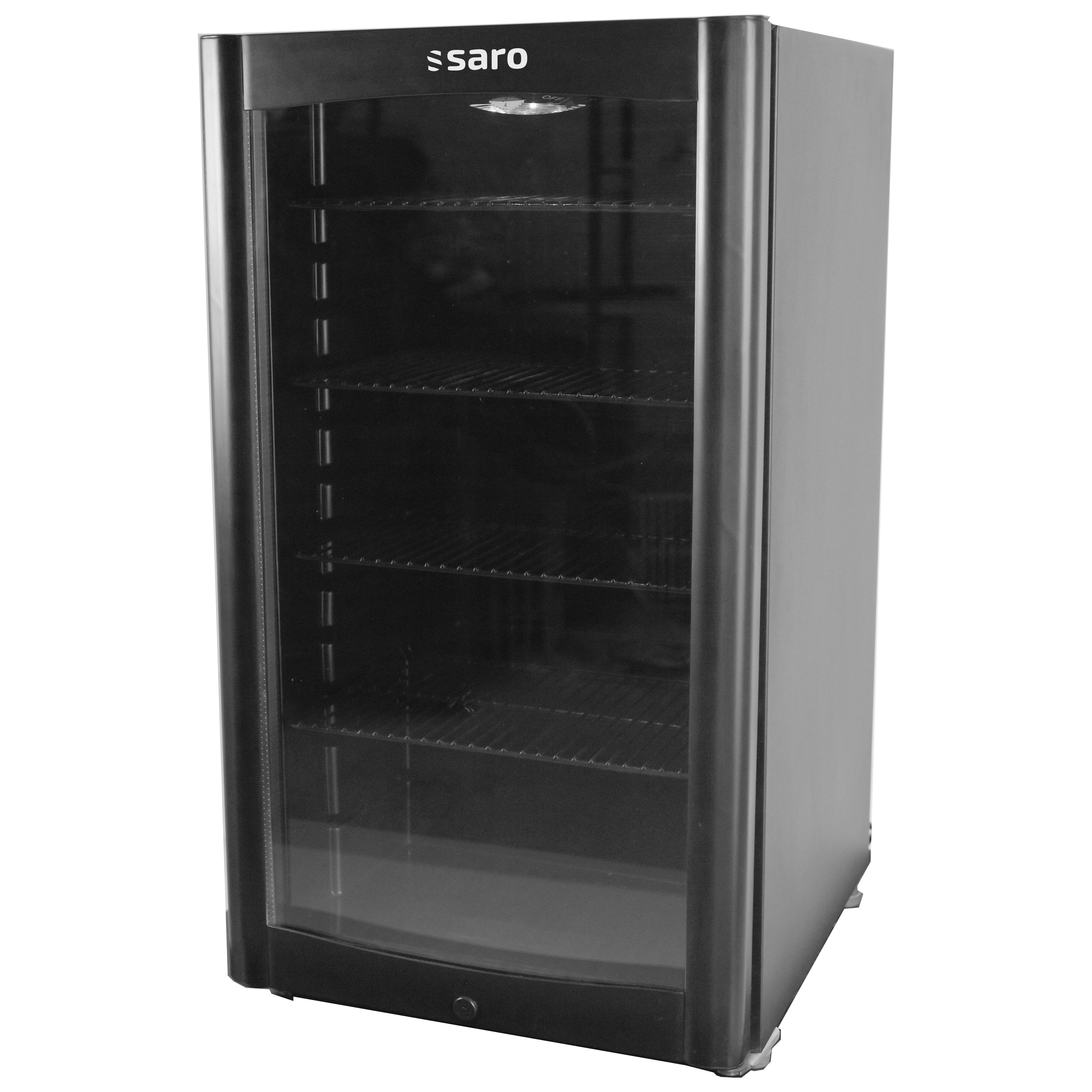 Vitrine réfrigérée noire 90L avec 4 étagères réglables et éclairage LED - Température 0/+10°C inox Saro - Armoire réfrigérée positive professionnel CHR - matériel cuisine pro - Cuistéo