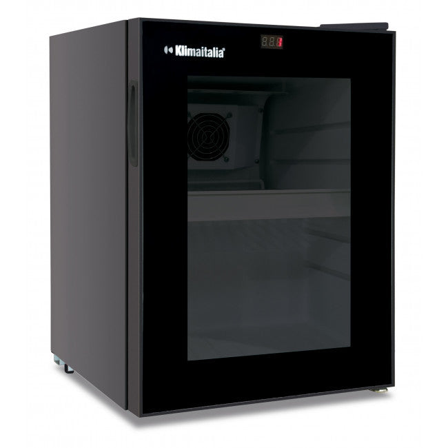 Réfrigérateur professionnel à comptoir statique 50L avec agitateur noir éclairage LED classe B - Modèle CL50FLBLK - KlimaItalia