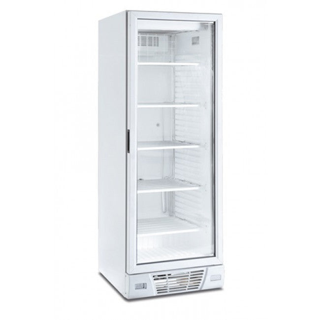 Congélateur vertical statique 361L -24°C porte en verre classe C 5 étagères - KlimaItalia