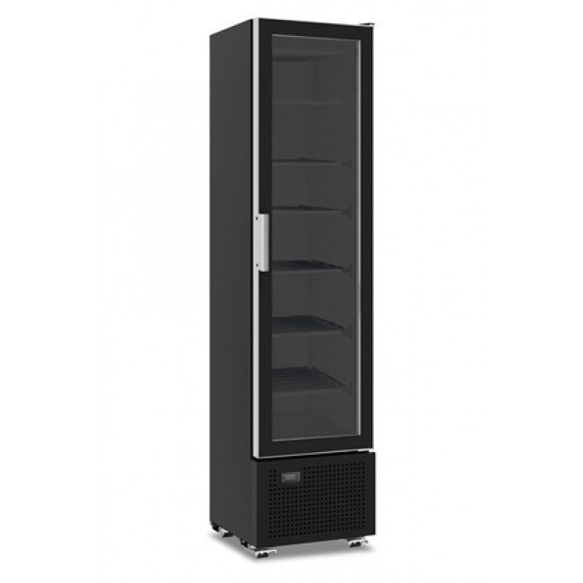 Congélateur vertical statique 168L -24°C Dégivrage auto Éclairage LED 6 étagères - SLIM FREEZER 225TBLACK - KlimaItalia