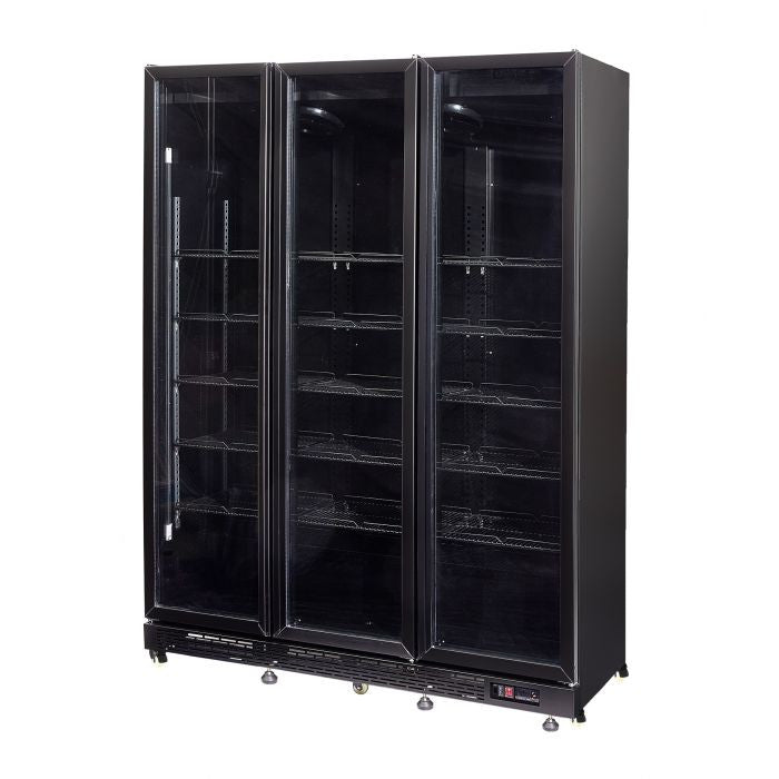 Armoire réfrigérée positive 3 portes en verre noir avec chauffage - 1600mm 08kW 1200 L Combisteel - vue 2 - Armoire réfrigérée positive pro CHR - Cuistéo