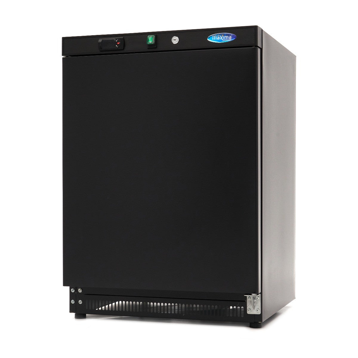 Congélateur professionnel 200L 2 étagères fixes serrure - Noir - Température réglable inox 302 W Maxima - Mini armoire réfrigérée professionnel CHR - matériel cuisine pro - Cuistéo