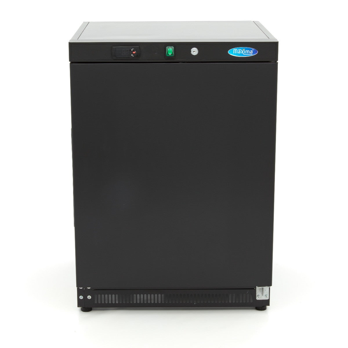 Congélateur professionnel 200L 2 étagères fixes serrure - Noir - Température réglable inox 302 W Maxima - vue 2 - Mini armoire réfrigérée pro CHR - Cuistéo