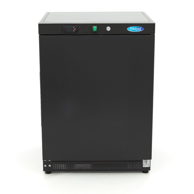Congélateur professionnel 200L 2 étagères fixes serrure - Noir - Température réglable inox 302 W Maxima - vue 2 - Mini armoire réfrigérée pro CHR - Cuistéo