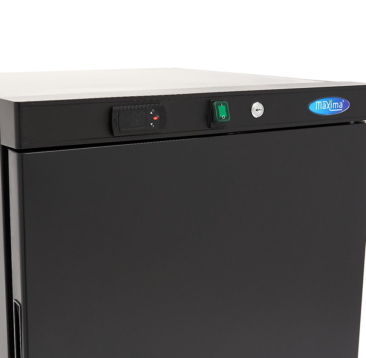 Congélateur professionnel 200L 2 étagères fixes serrure - Noir - Température réglable inox 302 W Maxima - vue 6 - Mini armoire réfrigérée pro CHR - Cuistéo
