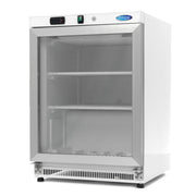 Congélateur professionnel 200L avec porte vitrée - blanc - Température réglable 332 W Maxima - Mini armoire réfrigérée professionnel CHR - matériel cuisine pro - Cuistéo