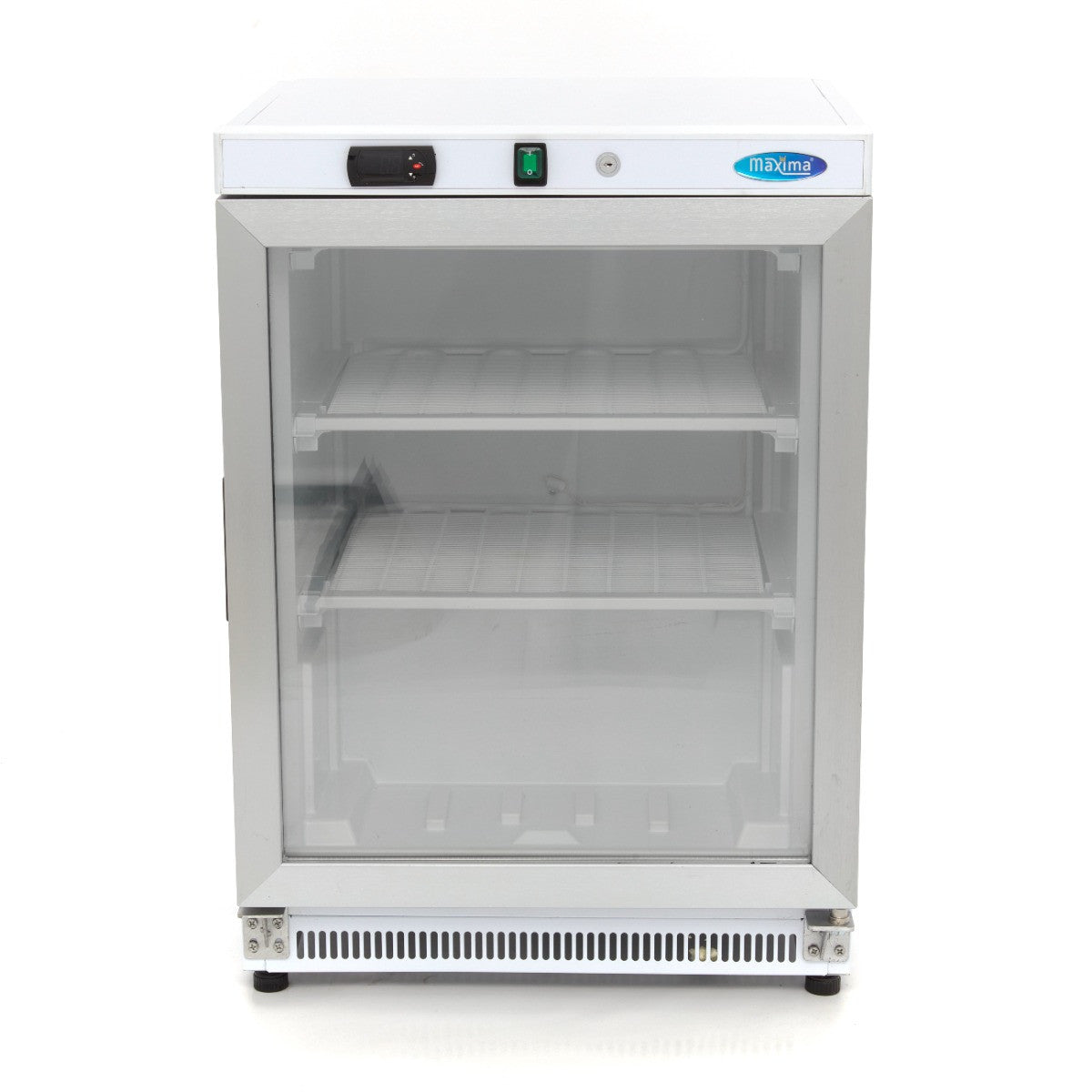 Congélateur professionnel 200L avec porte vitrée - blanc - Température réglable 332 W Maxima - vue 2 - Mini armoire réfrigérée pro CHR - Cuistéo