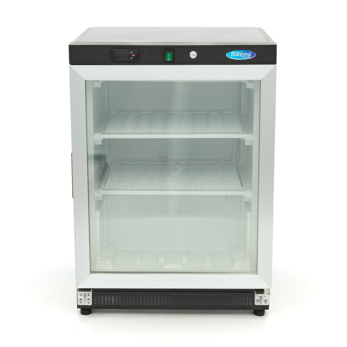 Congélateur professionnel 200L avec porte vitrée noir régulateur électronique 332 W Maxima - vue 2 - Mini armoire réfrigérée pro CHR - Cuistéo