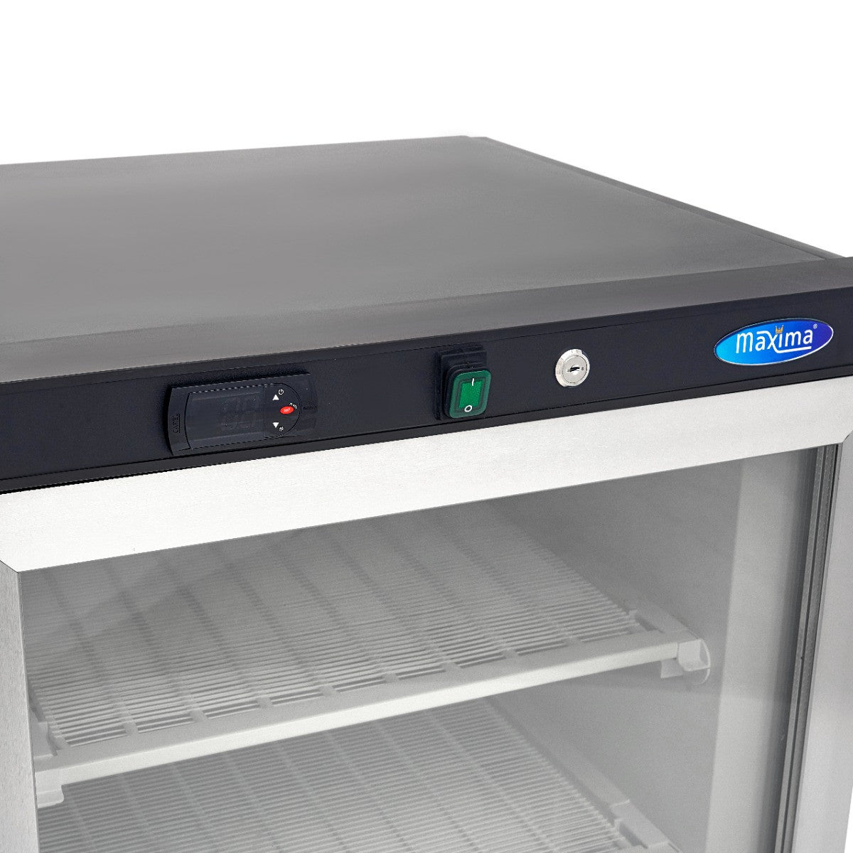 Congélateur professionnel 200L avec porte vitrée noir régulateur électronique 332 W Maxima - vue 6 - Mini armoire réfrigérée pro CHR - Cuistéo