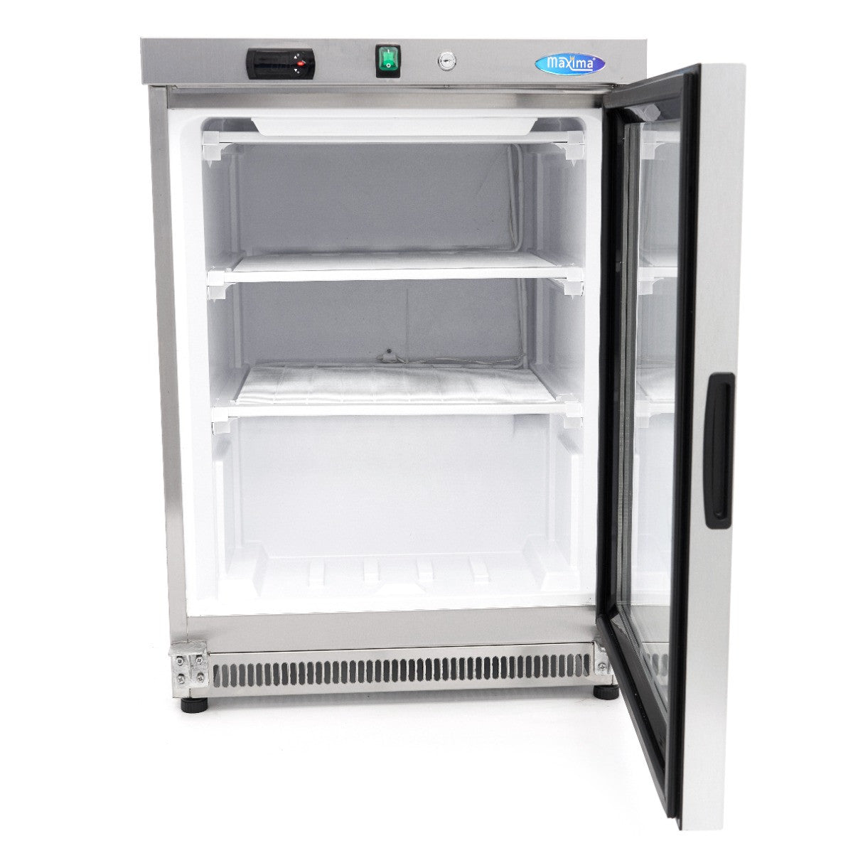 Congélateur professionnel 200L inox porte vitrée - régulateur électronique - R290 332 W Maxima - vue 5 - Mini armoire réfrigérée pro CHR - Cuistéo