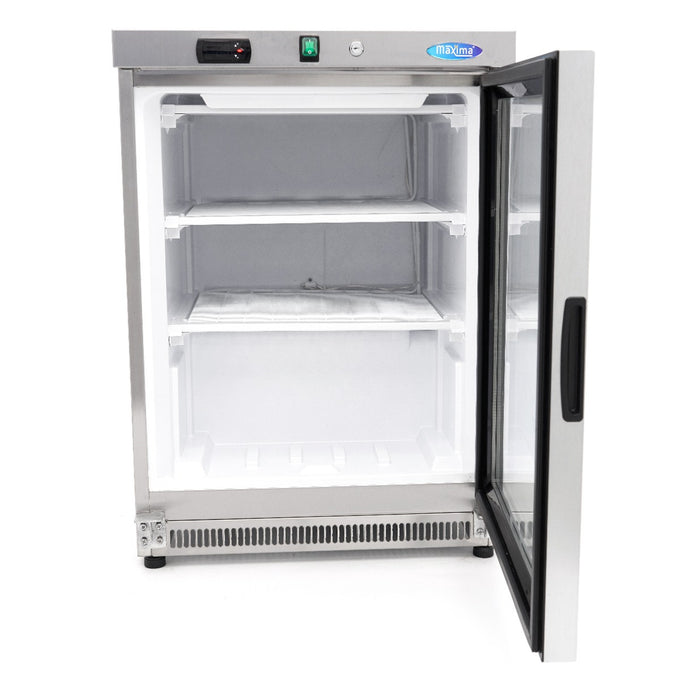 Congélateur professionnel 200L inox porte vitrée - régulateur électronique - R290 332 W Maxima - vue 5 - Mini armoire réfrigérée pro CHR - Cuistéo
