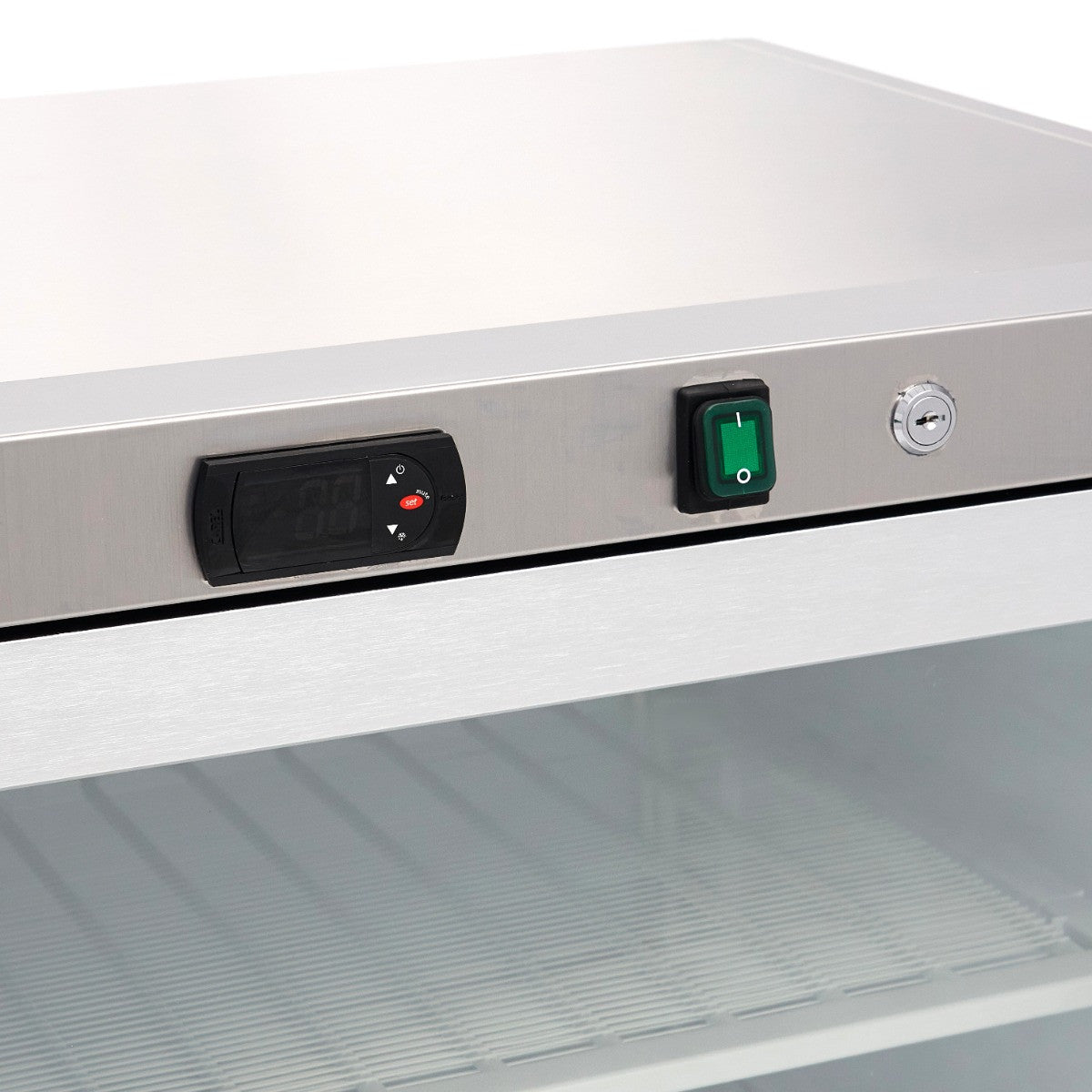 Congélateur professionnel 200L inox porte vitrée - régulateur électronique - R290 332 W Maxima - vue 6 - Mini armoire réfrigérée pro CHR - Cuistéo
