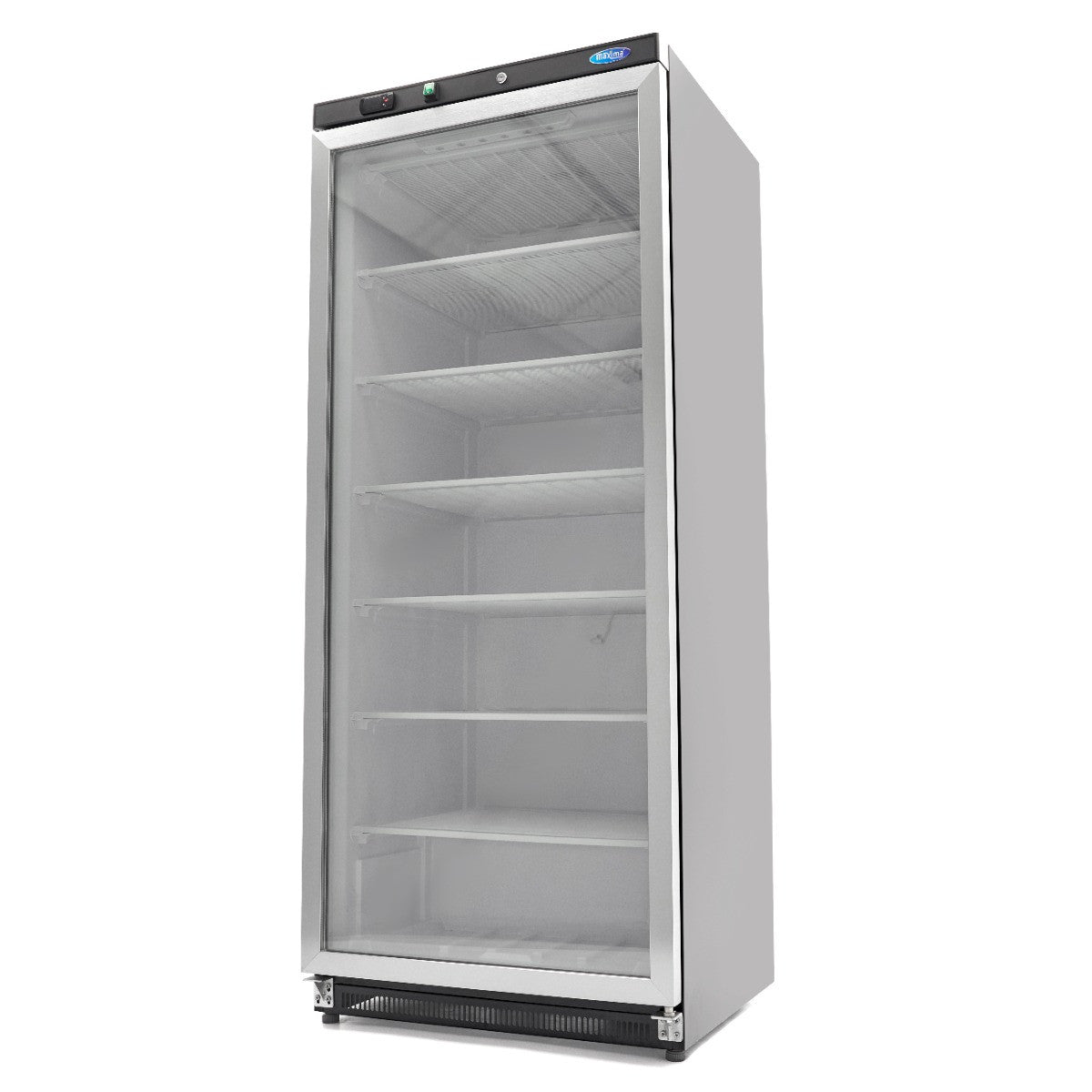 Congélateur professionnel 600L noir avec porte vitrée 6 étagères contrôle électronique inox 656 W Maxima - Armoire réfrigérée négative professionnel CHR - matériel cuisine pro - Cuistéo