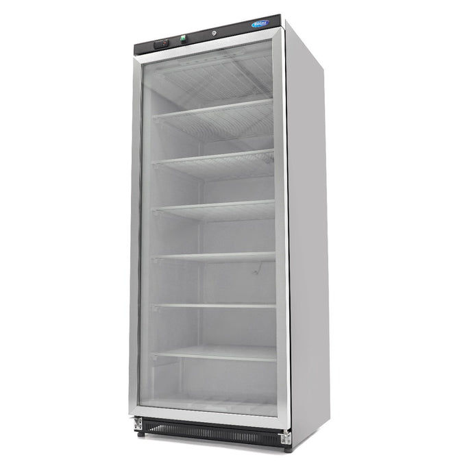 Congélateur professionnel 600L noir avec porte vitrée 6 étagères contrôle électronique inox 656 W Maxima - Armoire réfrigérée négative professionnel CHR - matériel cuisine pro - Cuistéo