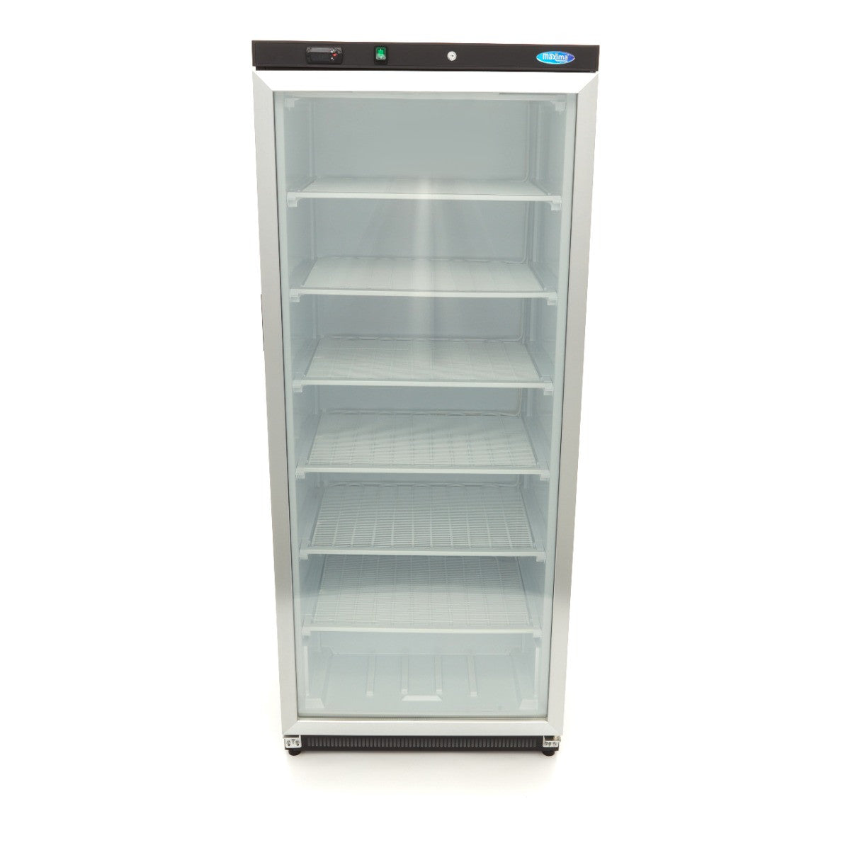 Congélateur professionnel 600L noir avec porte vitrée 6 étagères contrôle électronique inox 656 W Maxima - vue 2 - Armoire réfrigérée négative pro CHR - Cuistéo