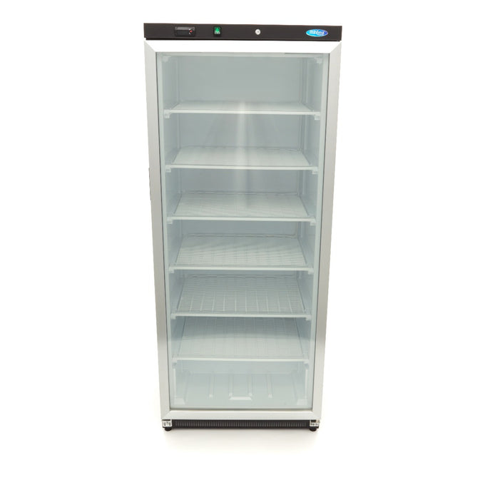 Congélateur professionnel 600L noir avec porte vitrée 6 étagères contrôle électronique inox 656 W Maxima - vue 2 - Armoire réfrigérée négative pro CHR - Cuistéo