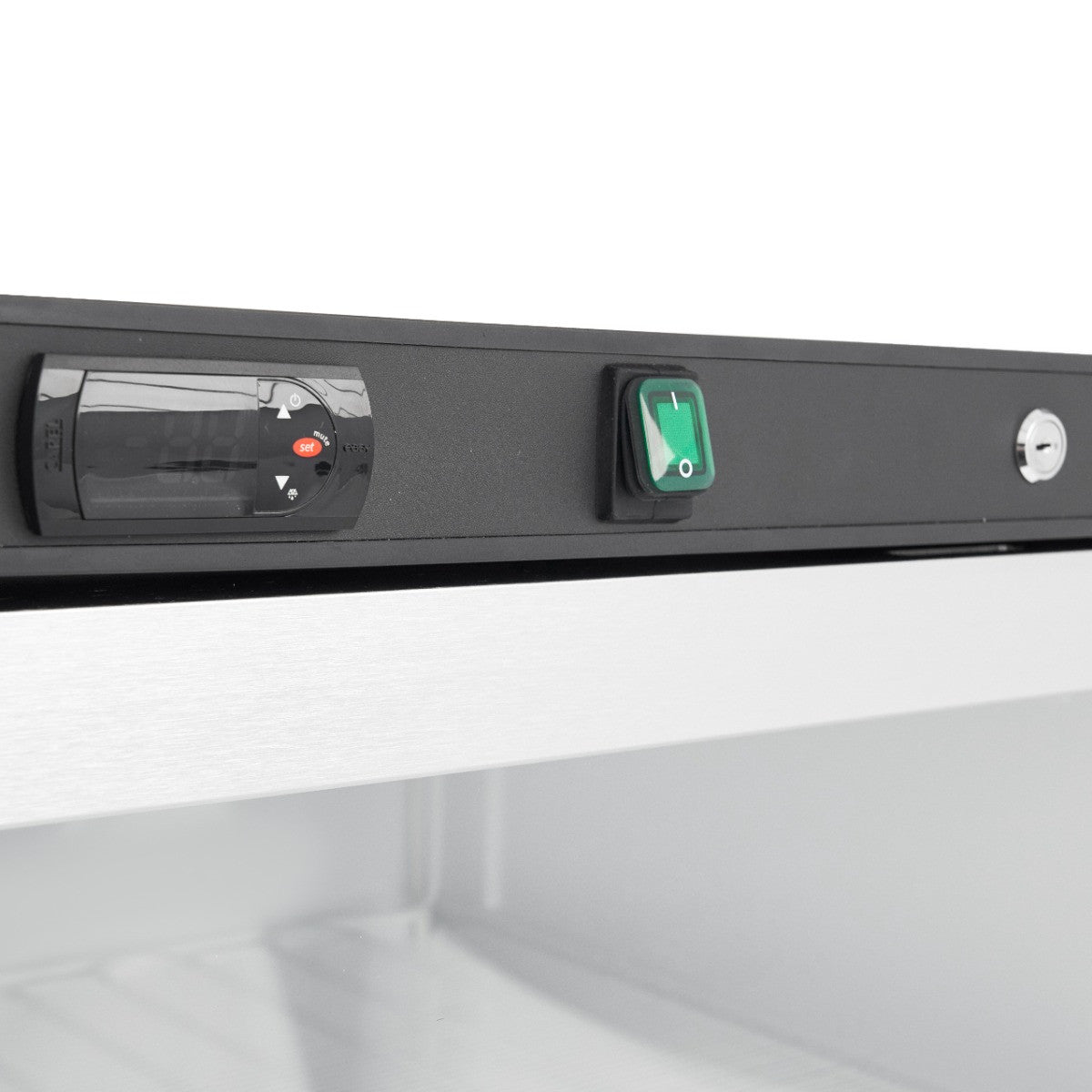 Congélateur professionnel 600L noir avec porte vitrée 6 étagères contrôle électronique inox 656 W Maxima - vue 6 - Armoire réfrigérée négative pro CHR - Cuistéo