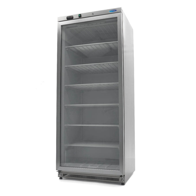 Congélateur 600L en inox avec porte vitrée régulateur électronique et dégivrage automatique 656 W Maxima - Armoire réfrigérée négative professionnel CHR - matériel cuisine pro - Cuistéo