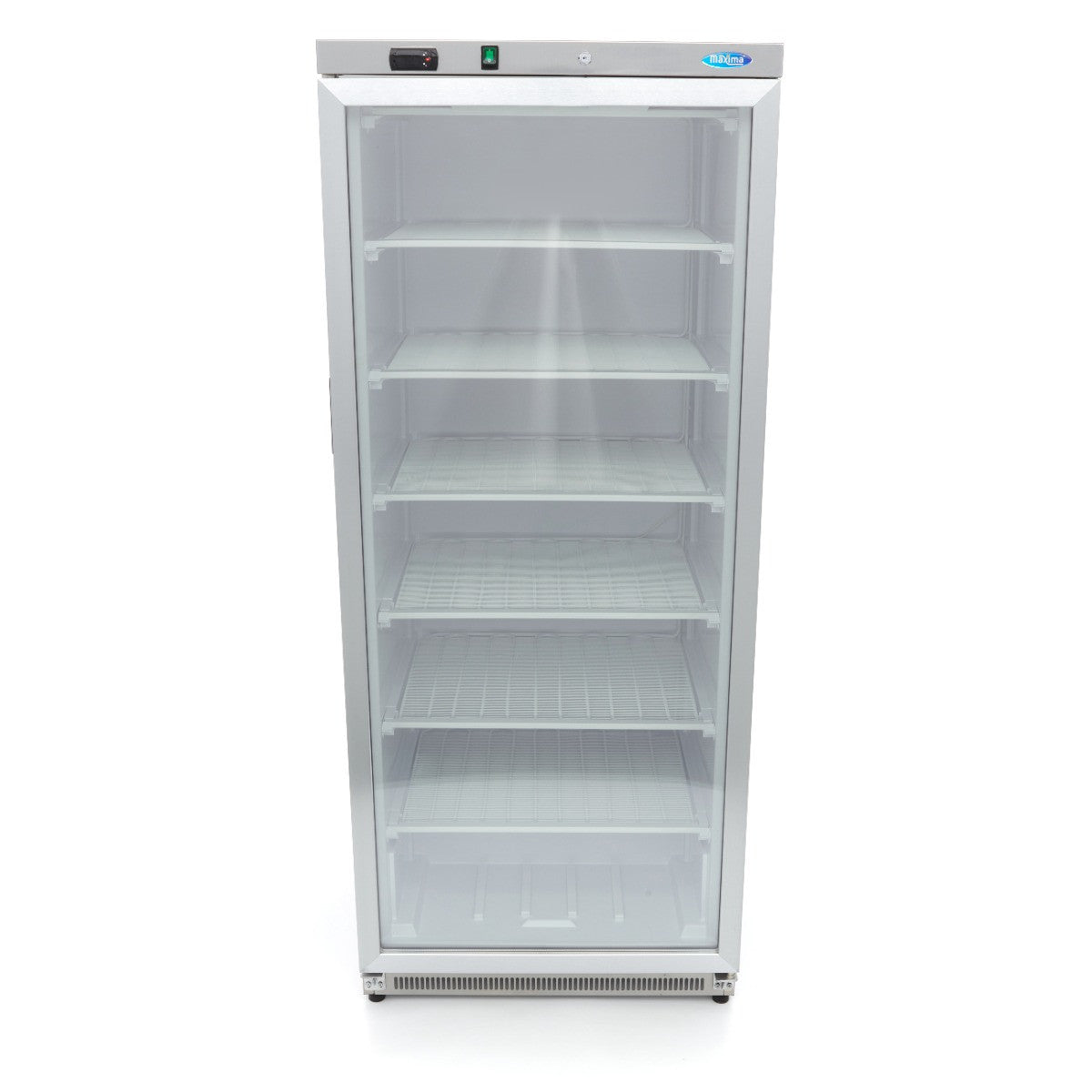 Congélateur 600L en inox avec porte vitrée régulateur électronique et dégivrage automatique 656 W Maxima - vue 2 - Armoire réfrigérée négative pro CHR - Cuistéo