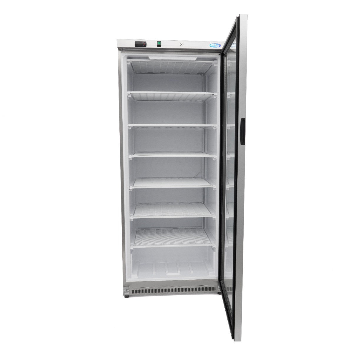 Congélateur 600L en inox avec porte vitrée régulateur électronique et dégivrage automatique 656 W Maxima - vue 5 - Armoire réfrigérée négative pro CHR - Cuistéo