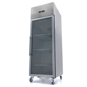 Congélateur 600L avec 3 étagères réglables porte en verre acier inoxydable contrôle numérique 440 W Maxima - Armoire réfrigérée négative professionnel CHR - matériel cuisine pro - Cuistéo
