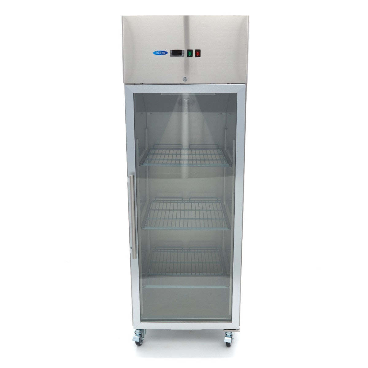 Congélateur 600L avec 3 étagères réglables porte en verre acier inoxydable contrôle numérique 440 W Maxima - vue 2 - Armoire réfrigérée négative pro CHR - Cuistéo