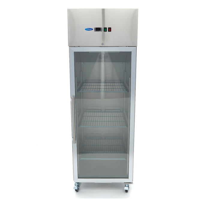 Congélateur 600L avec 3 étagères réglables porte en verre acier inoxydable contrôle numérique 440 W Maxima - vue 2 - Armoire réfrigérée négative pro CHR - Cuistéo