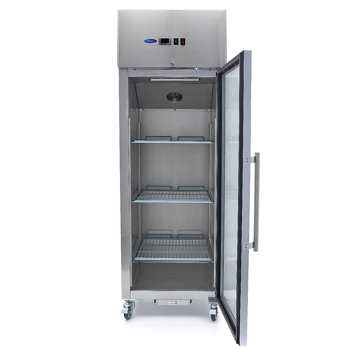 Congélateur 600L avec 3 étagères réglables porte en verre acier inoxydable contrôle numérique 440 W Maxima - vue 6 - Armoire réfrigérée négative pro CHR - Cuistéo