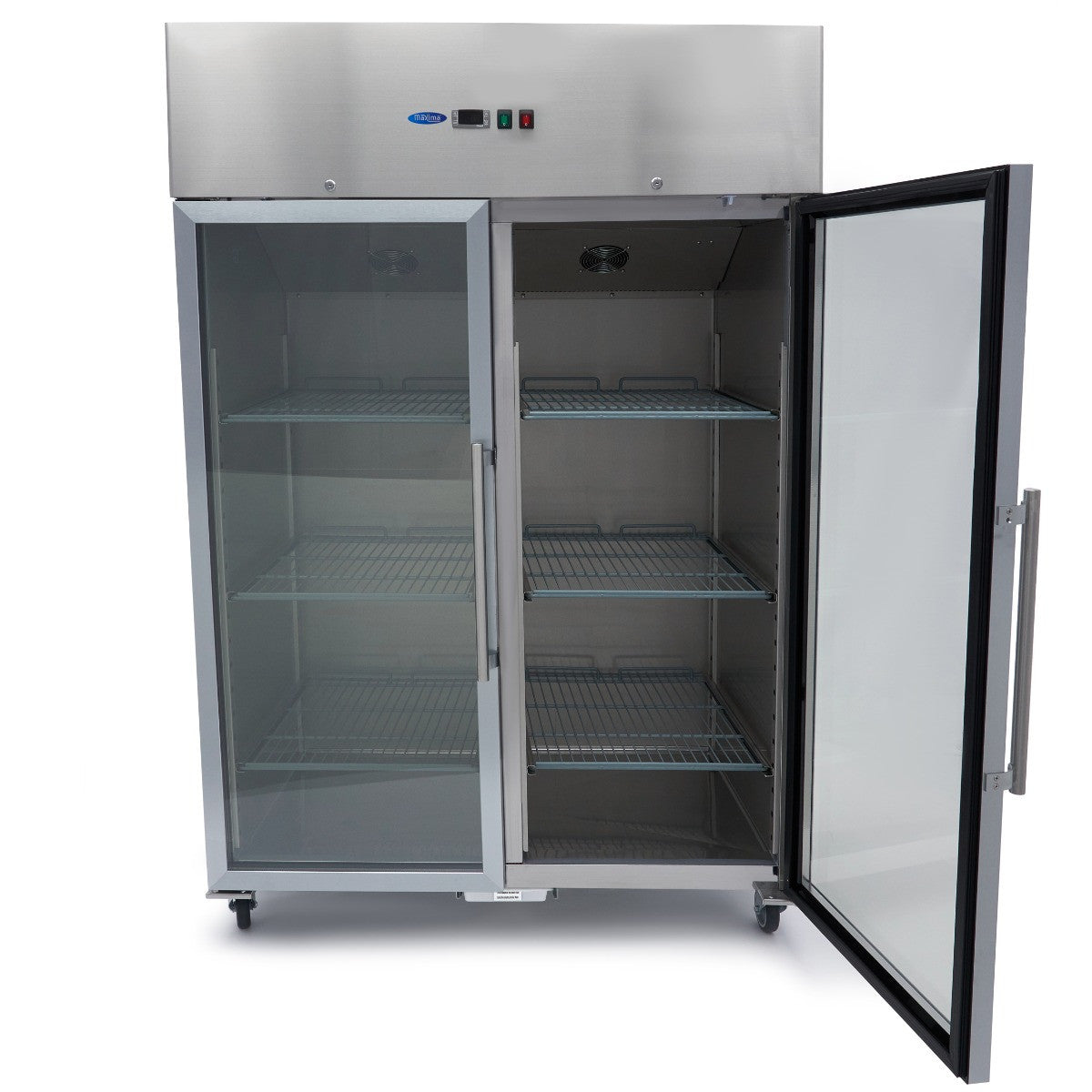 Congélateur 1200L 6 étagères GN 2/1 porte en verre régulateur électronique acier inoxydable 690 W Maxima - vue 5 - Armoire réfrigérée négative pro CHR - Cuistéo