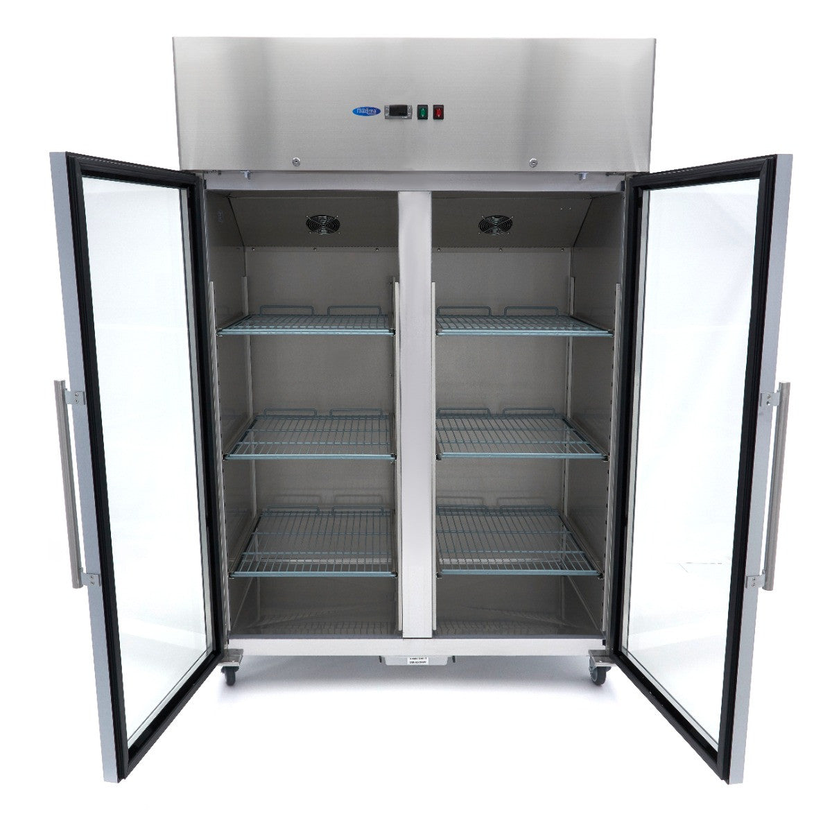Congélateur 1200L 6 étagères GN 2/1 porte en verre régulateur électronique acier inoxydable 690 W Maxima - vue 6 - Armoire réfrigérée négative pro CHR - Cuistéo