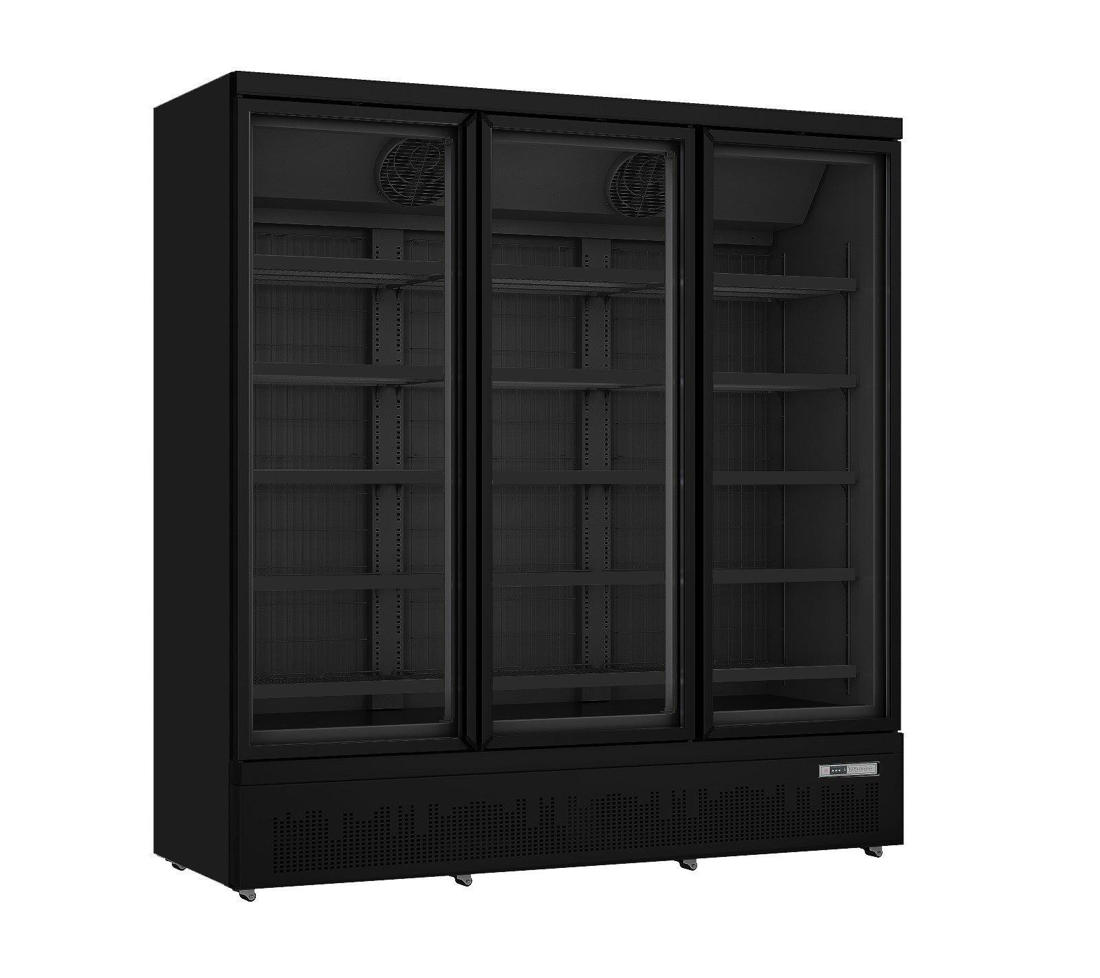 Congélateur vitrine 1563L Noir 15 étagères 3 portes triple vitrage Commande numérique inox Saro - Armoire réfrigérée négative professionnel CHR - matériel cuisine pro - Cuistéo