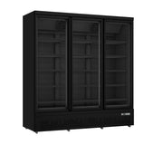 Congélateur vitrine 1563L Noir 15 étagères 3 portes triple vitrage Commande numérique inox Saro - Armoire réfrigérée négative professionnel CHR - matériel cuisine pro - Cuistéo