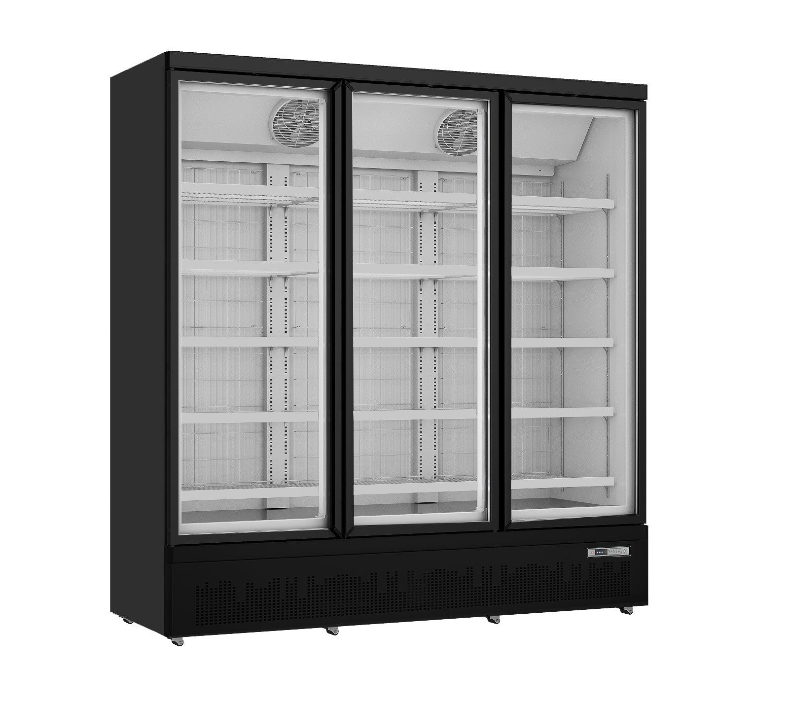 Congélateur vitrine 1563L Noir/Blanc - 15 étagères - 3 portes triple vitrage contrôle numérique inox Saro - Armoire réfrigérée négative professionnel CHR - matériel cuisine pro - Cuistéo