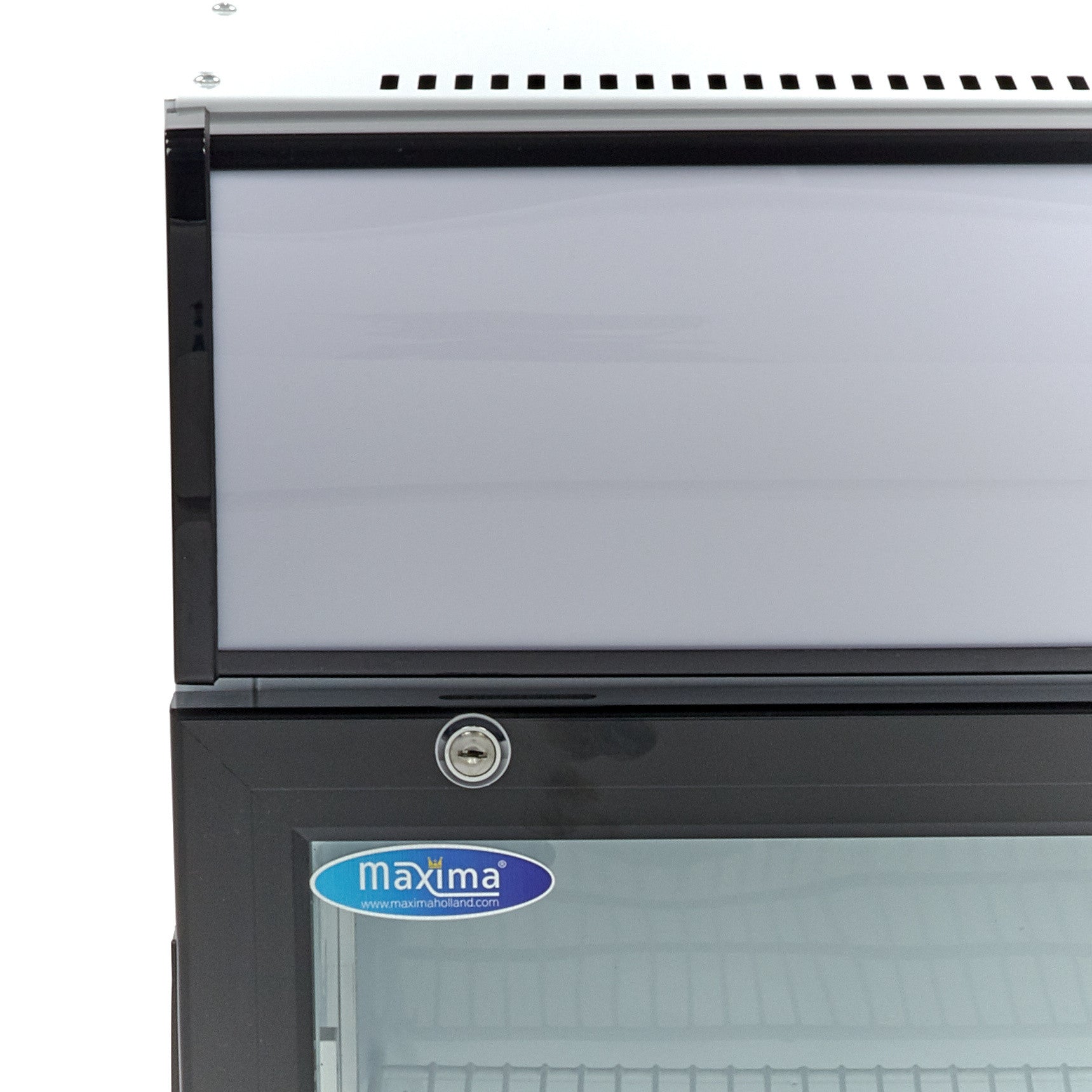 Réfrigérateur à boissons professionnel 50 L avec 2 étagères réglables porte battante à double vitrage inox 120 W Maxima - vue 3 - Mini armoire réfrigérée pro CHR - Cuistéo