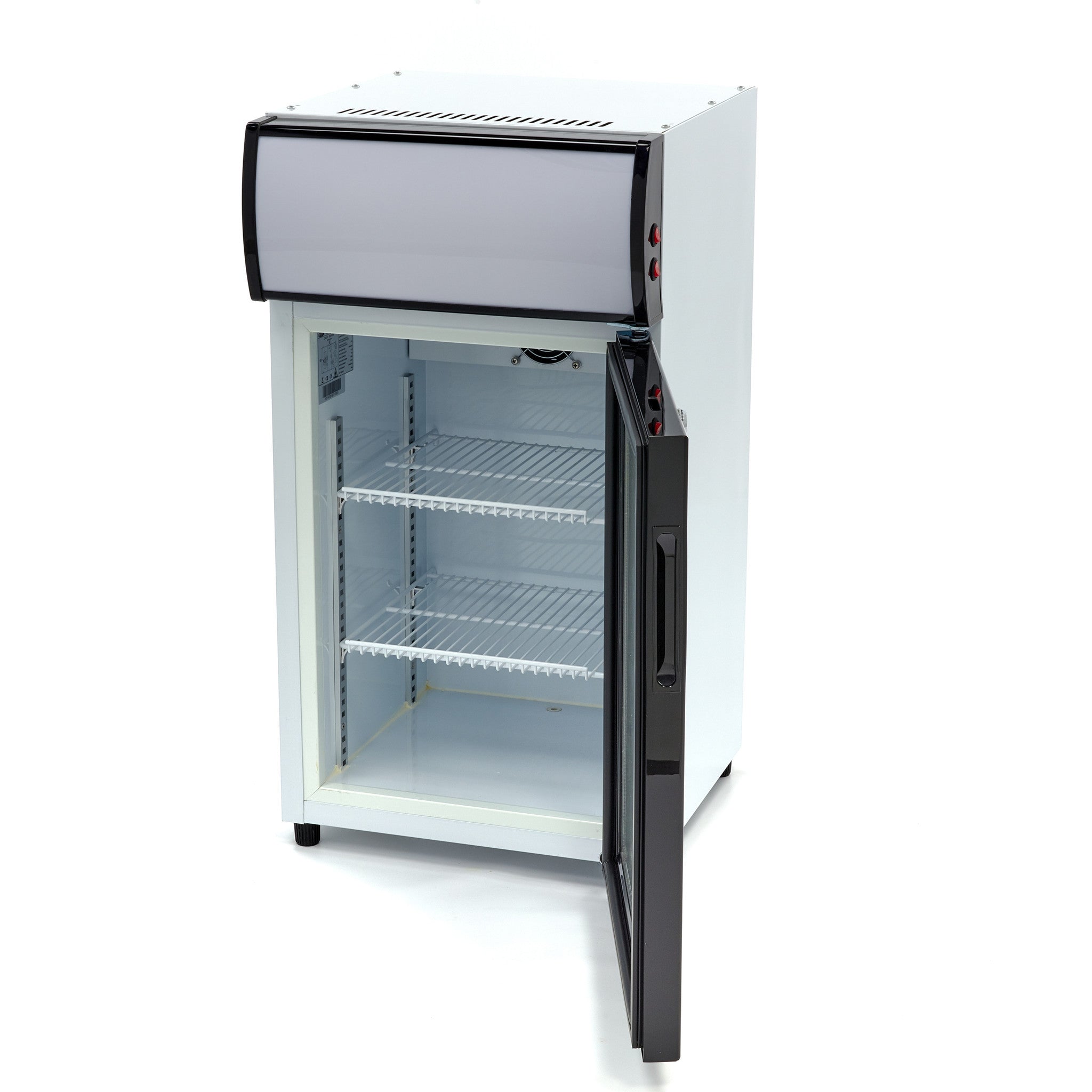Réfrigérateur à boissons professionnel 50 L avec 2 étagères réglables porte battante à double vitrage inox 120 W Maxima - vue 7 - Mini armoire réfrigérée pro CHR - Cuistéo