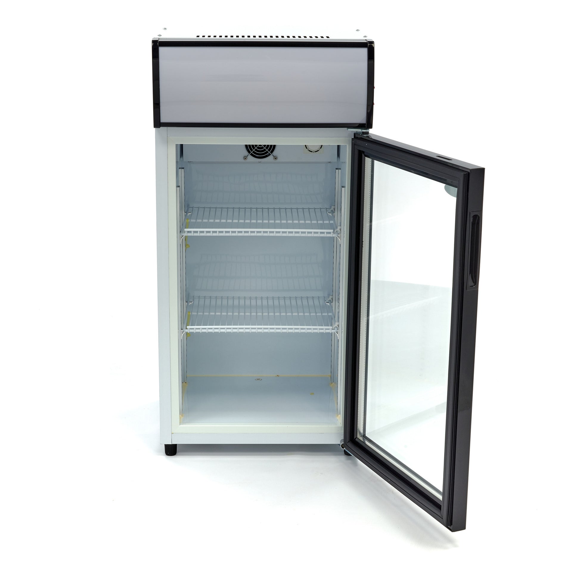 Réfrigérateur à boissons 80L avec 2 étagères réglables porte vitrée et éclairage LED inox 120 W Maxima - vue 5 - Mini armoire réfrigérée pro CHR - Cuistéo