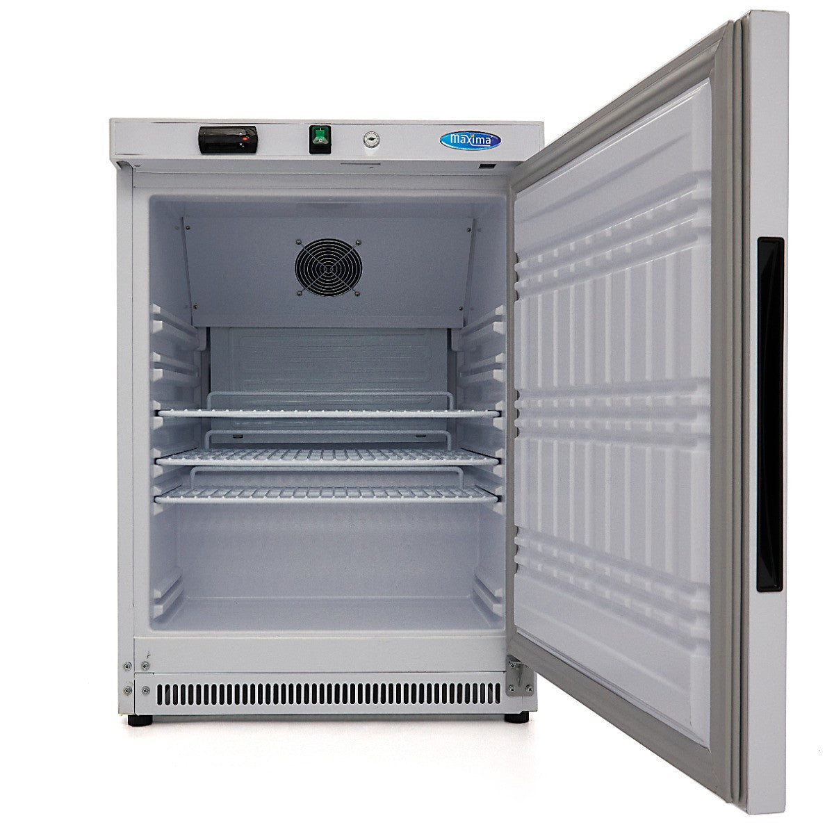 Réfrigérateur professionnel 200L - 3 étagères ajustables - Système de refroidissement ventilé - Blanc inox 198 W Maxima - vue 5 - Mini armoire réfrigérée pro CHR - Cuistéo
