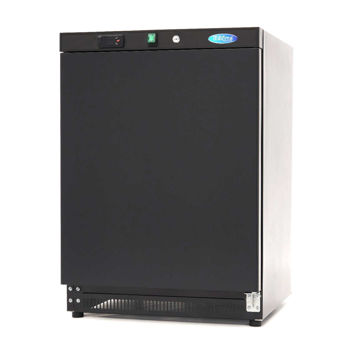 Réfrigérateur professionnel 200L avec 3 étagères ajustables et système de refroidissement ventilé - Noir inox 198 W Maxima - Mini armoire réfrigérée professionnel CHR - matériel cuisine pro - Cuistéo