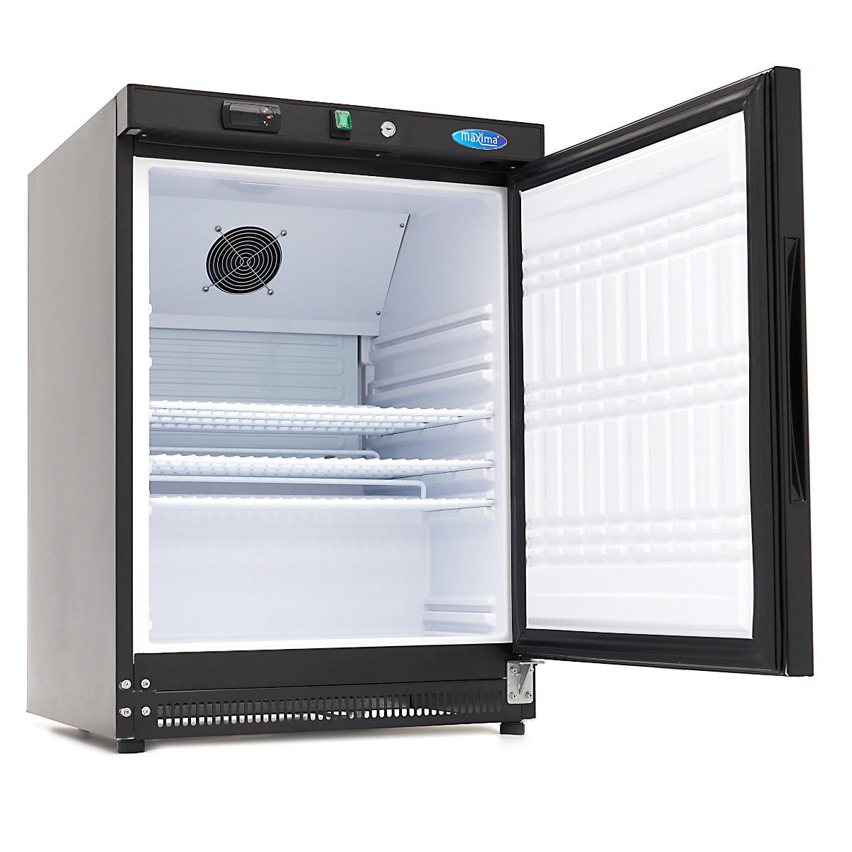 Réfrigérateur professionnel 200L avec 3 étagères ajustables et système de refroidissement ventilé - Noir inox 198 W Maxima - vue 5 - Mini armoire réfrigérée pro CHR - Cuistéo
