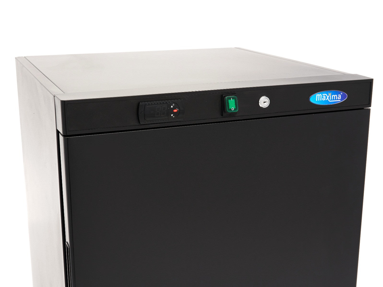 Réfrigérateur professionnel 200L avec 3 étagères ajustables et système de refroidissement ventilé - Noir inox 198 W Maxima - vue 6 - Mini armoire réfrigérée pro CHR - Cuistéo