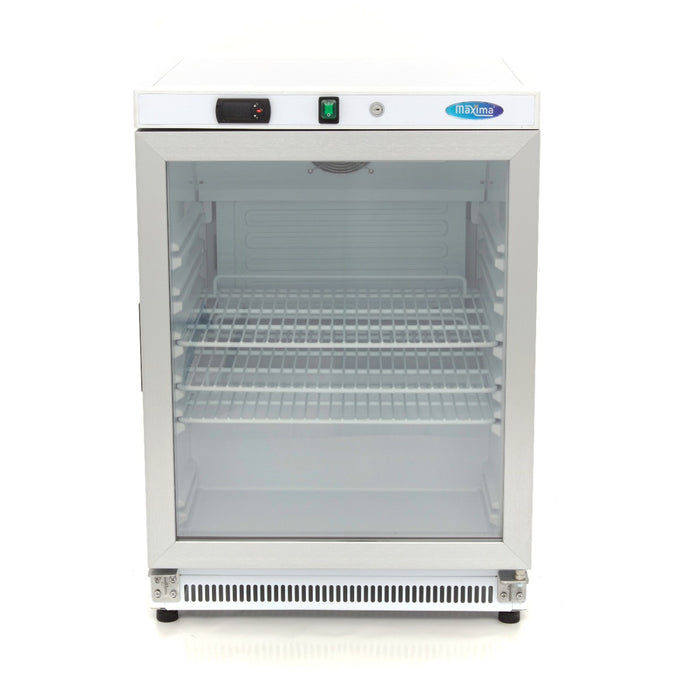 Mini vitrine réfrigérée 200L avec porte en verre étagères réglables refroidissement ventilé inox 205 W Maxima - vue 2 - Mini armoire réfrigérée pro CHR - Cuistéo