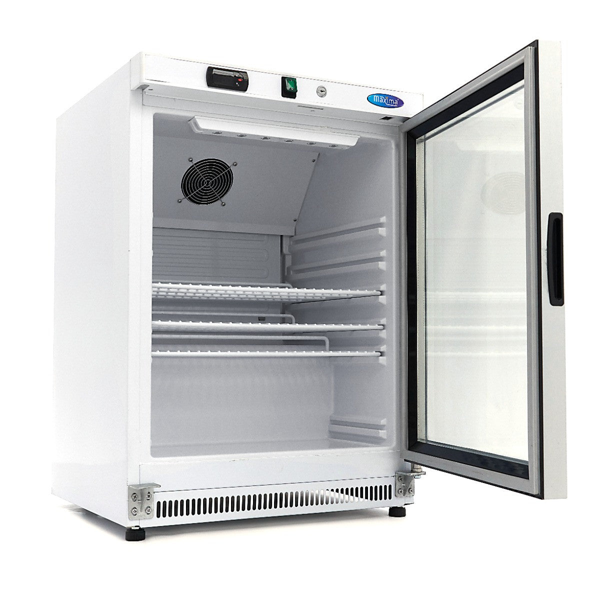 Mini vitrine réfrigérée 200L avec porte en verre étagères réglables refroidissement ventilé inox 205 W Maxima - vue 5 - Mini armoire réfrigérée pro CHR - Cuistéo