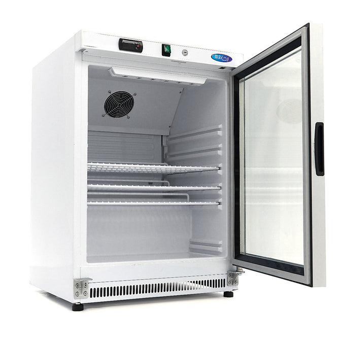 Mini vitrine réfrigérée 200L avec porte en verre étagères réglables refroidissement ventilé inox 205 W Maxima - vue 5 - Mini armoire réfrigérée pro CHR - Cuistéo