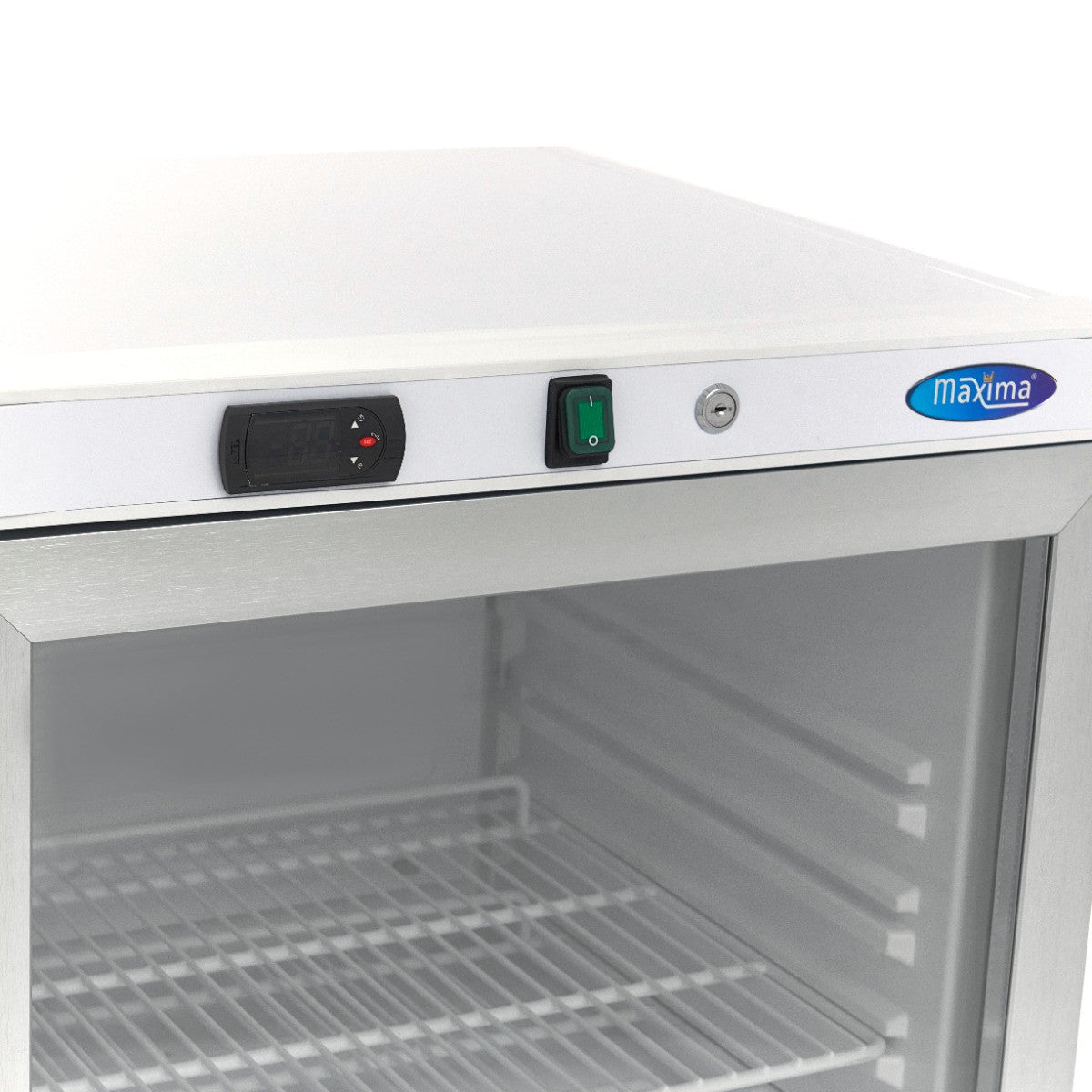 Mini vitrine réfrigérée 200L avec porte en verre étagères réglables refroidissement ventilé inox 205 W Maxima - vue 6 - Mini armoire réfrigérée pro CHR - Cuistéo