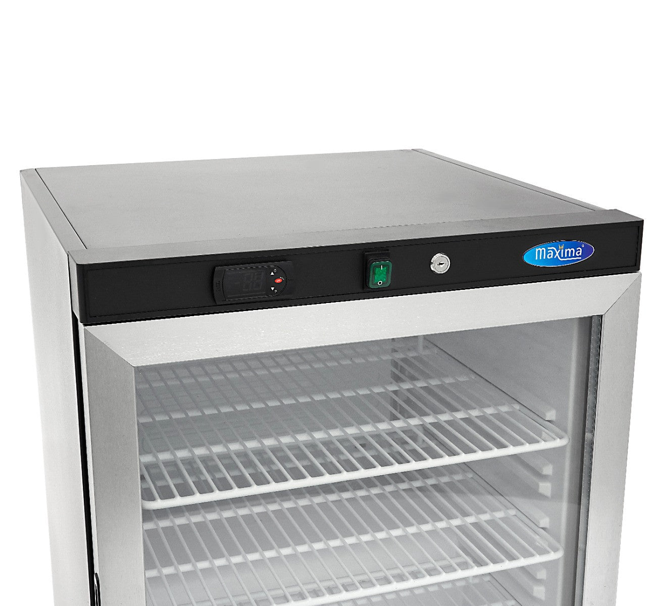 Mini vitrine réfrigérée 200L - Noir Système de refroidissement ventilé 3 étagères réglables inox 205 W Maxima - vue 6 - Mini armoire réfrigérée pro CHR - Cuistéo