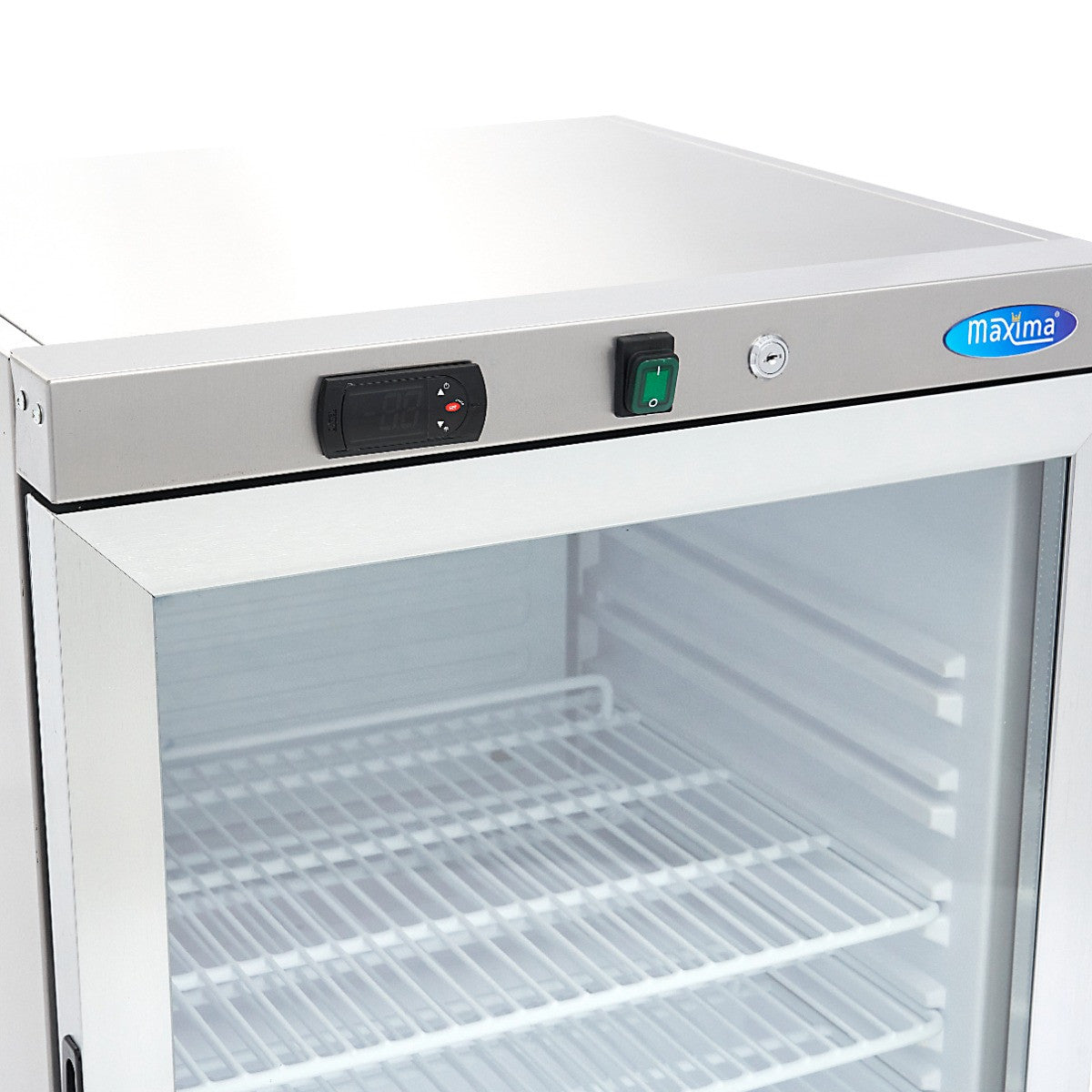Mini vitrine réfrigérée 200L inox avec étagères ajustables - Système de refroidissement R600a 205 W Maxima - vue 5 - Mini armoire réfrigérée pro CHR - Cuistéo