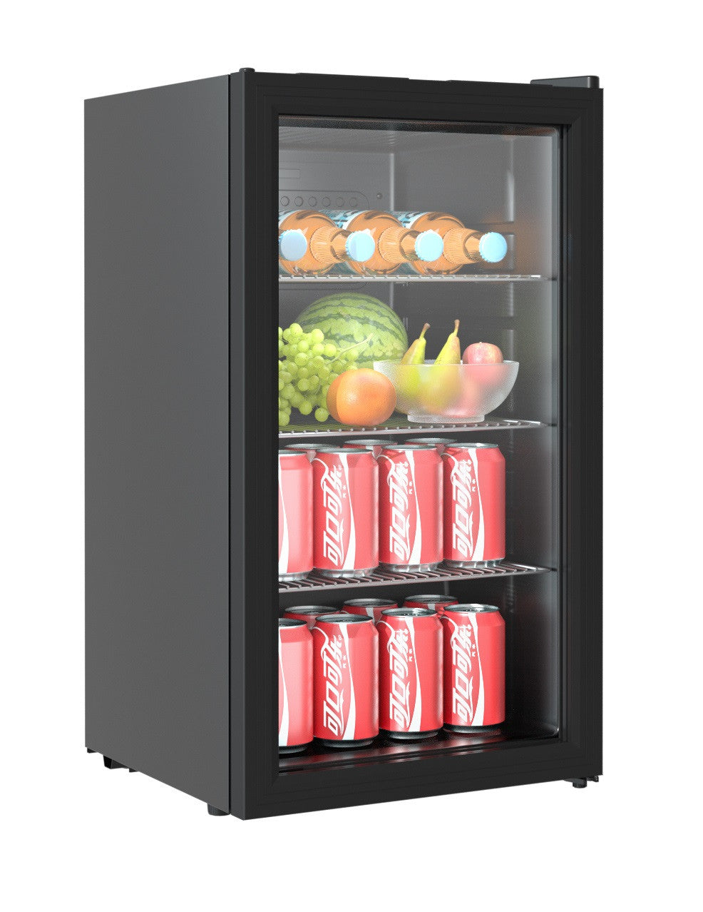 Mini vitrine réfrigérée 80L - +3/+10°C - LED - 4 grilles - Économie d'énergie - Noir 474x440x840 mm 0.085 kW Combisteel - Mini armoire réfrigérée professionnel CHR - matériel cuisine pro - Cuistéo