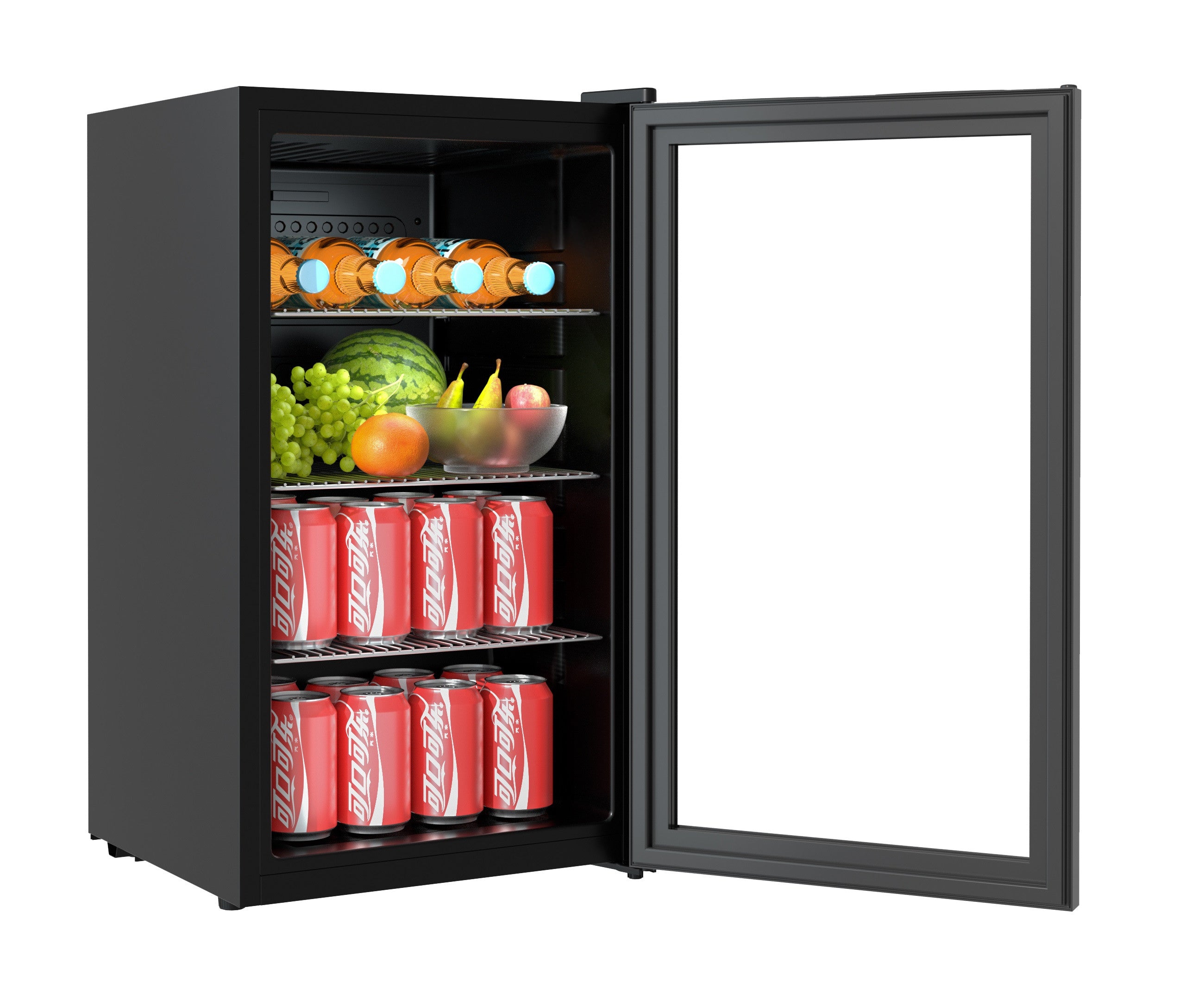Mini vitrine réfrigérée 80L - +3/+10°C - LED - 4 grilles - Économie d'énergie - Noir 474x440x840 mm 0.085 kW Combisteel - vue 2 - Mini armoire réfrigérée pro CHR - Cuistéo