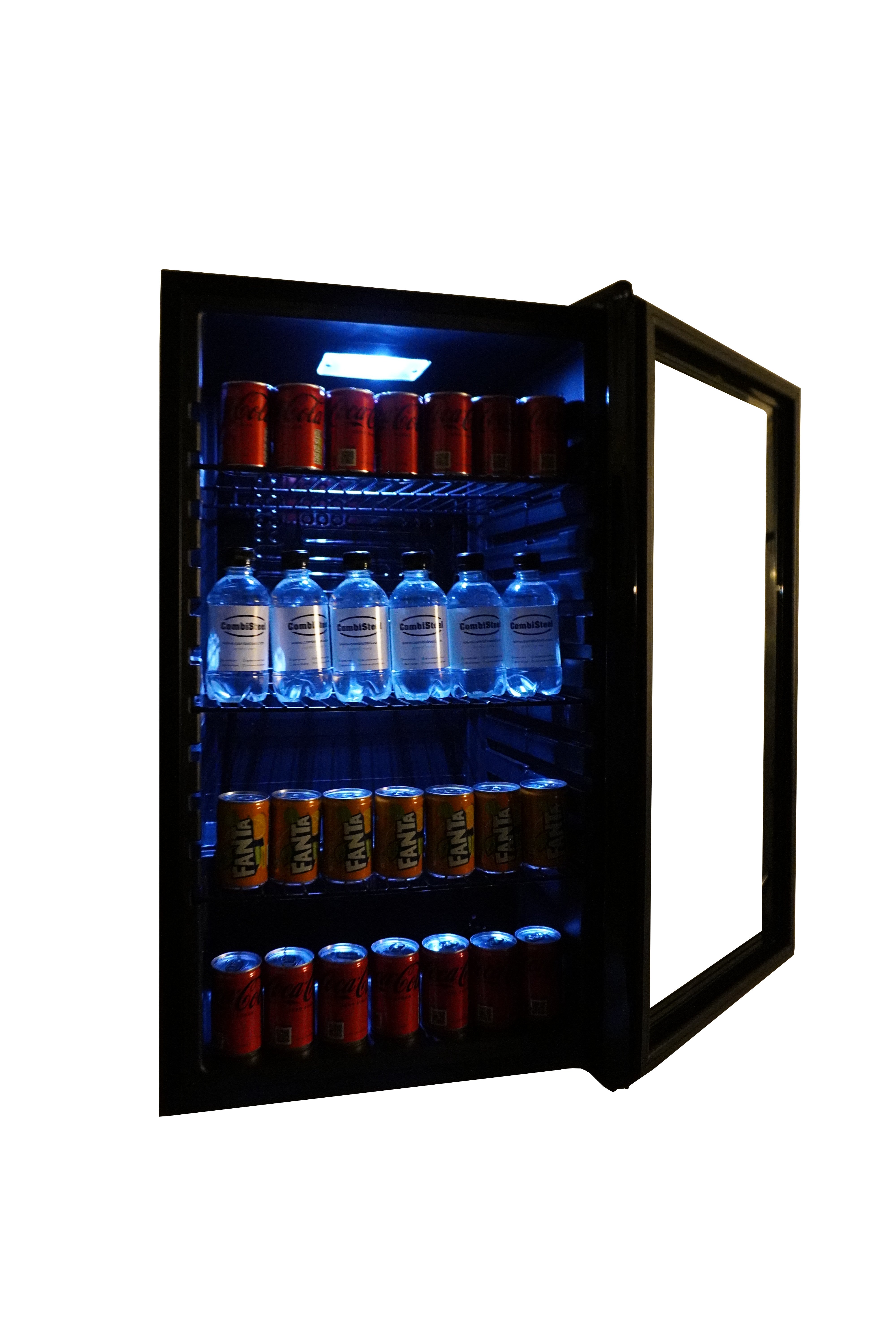 Mini vitrine réfrigérée 80L - +3/+10°C - LED - 4 grilles - Économie d'énergie - Noir 474x440x840 mm 0.085 kW Combisteel - vue 7 - Mini armoire réfrigérée pro CHR - Cuistéo