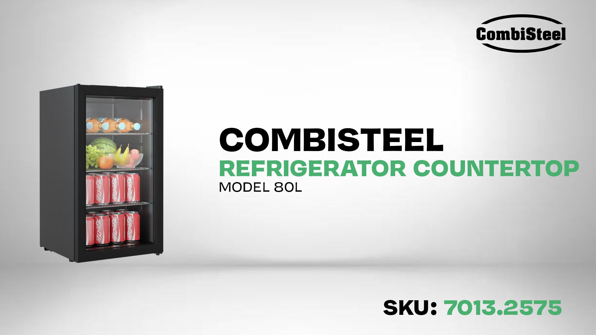 Mini vitrine réfrigérée 80L - +3/+10°C - LED - 4 grilles - Économie d'énergie - Noir 474x440x840 mm 0.085 kW Combisteel - vue 9 - Mini armoire réfrigérée pro CHR - Cuistéo